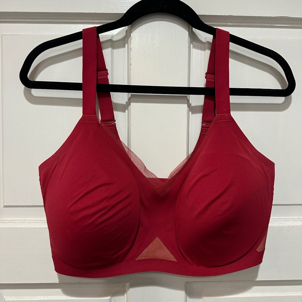Honey Love Liftwear CrossOver Bra Wireless Size X-LARGE++ Ruby Red